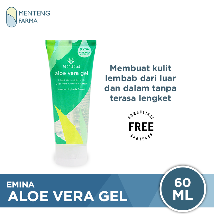 Emina Aloe Vera Gel 60 mL - Pelembap Alami Kulit Wajah - Menteng Farma