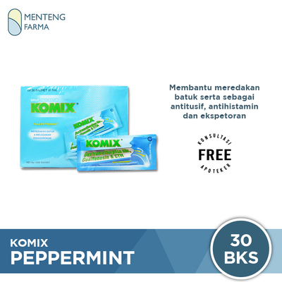 Komix (Rasa Peppermint) - Dus Isi 30 sachet - Menteng Farma