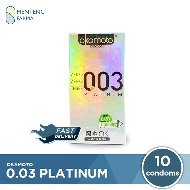Kondom Okamoto 003 Platinum - Isi 10 - Menteng Farma