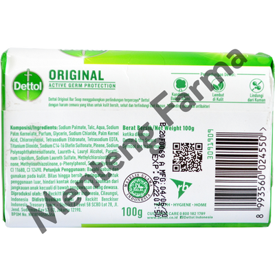 Sabun Mandi Batang Dettol Original - 100 gram - Menteng Farma