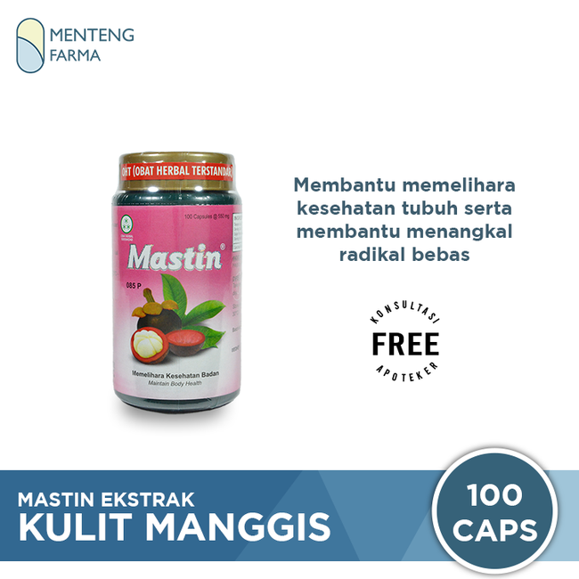 Mastin Ekstrak Kulit Manggis Isi 100 Capsules - Suplemen Kesehatan - Menteng Farma
