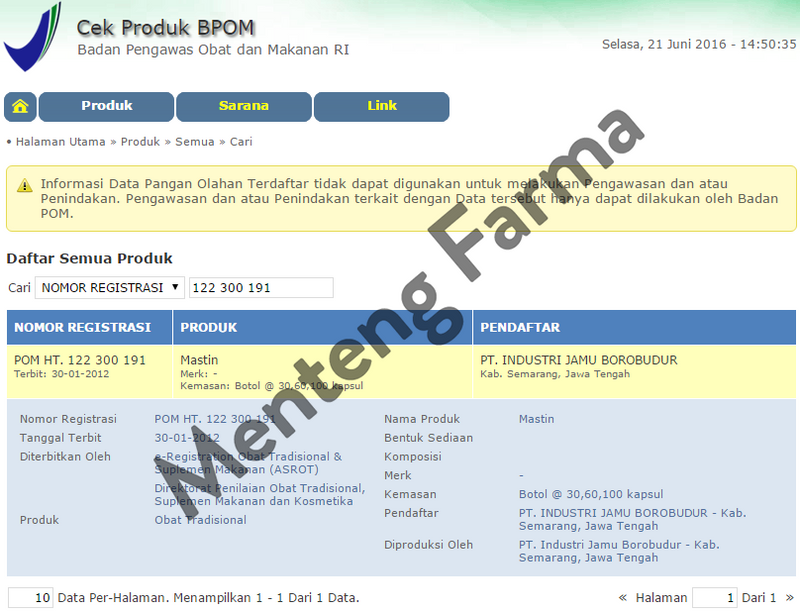 Mastin Ekstrak Kulit Manggis Isi 100 Capsules - Suplemen Kesehatan - Menteng Farma