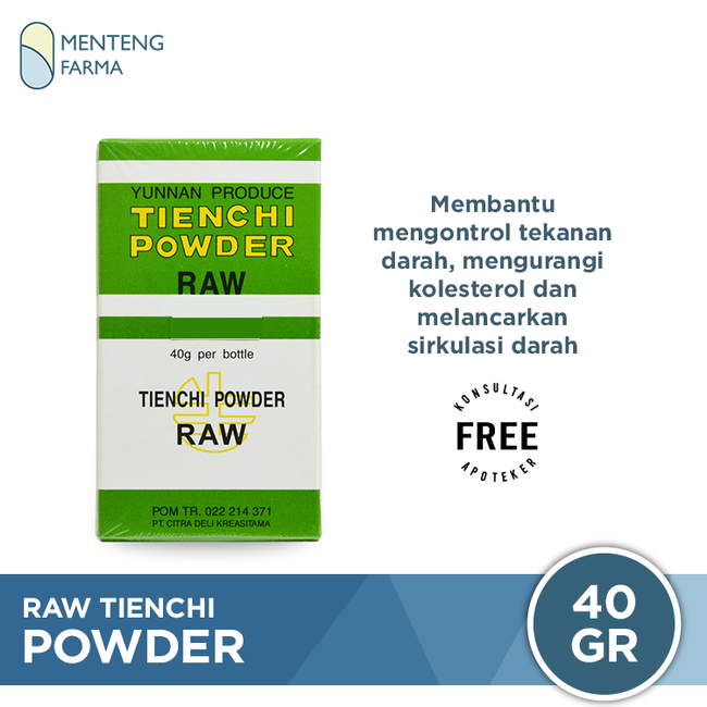 Raw Tienchi Powder - Menurunkan Kolesterol dan Tekanan Darah Tinggi - Menteng Farma