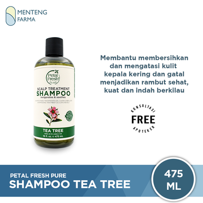 Petal Fresh Pure Shampoo Tea Tree 475 mL - Merawat Kulit Kepala dan Rambut - Menteng Farma