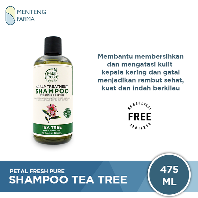 Petal Fresh Pure Shampoo Tea Tree 475 mL - Merawat Kulit Kepala dan Rambut - Menteng Farma