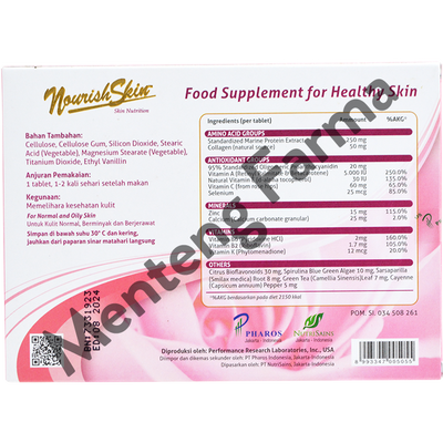 Nourish Skin 30 Tablet - Suplemen Kesehatan Kulit - Menteng Farma