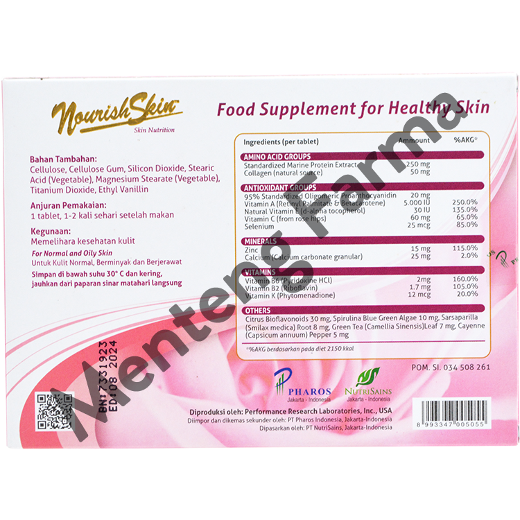 Nourish Skin 30 Tablet - Suplemen Kesehatan Kulit - Menteng Farma