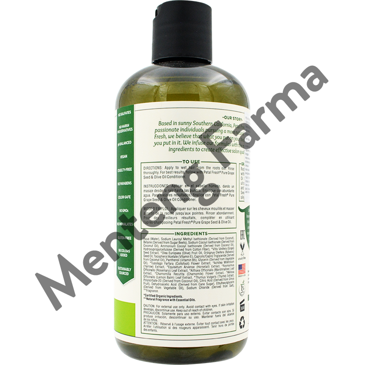 Petal Fresh Pure Shampoo Grape Seed & Olive Oil 475 mL - Menghidrasi dan Memperbaiki Rambut Rusak - Menteng Farma