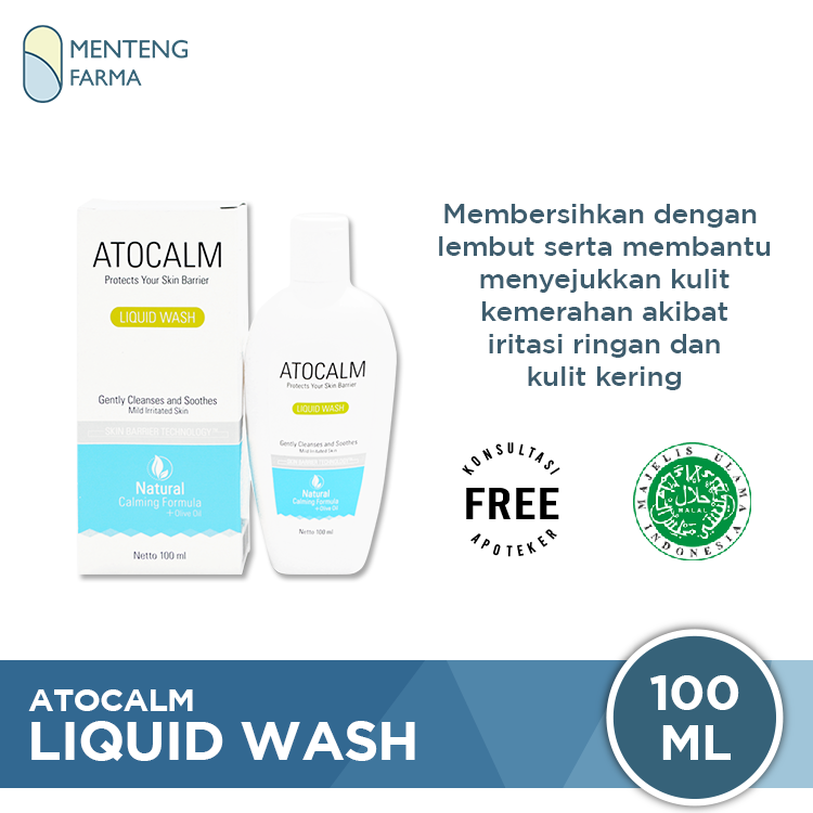 Atocalm Liquid Wash 100 ML - Pembersih Untuk Kulit Kering dan Sensitif - Menteng Farma