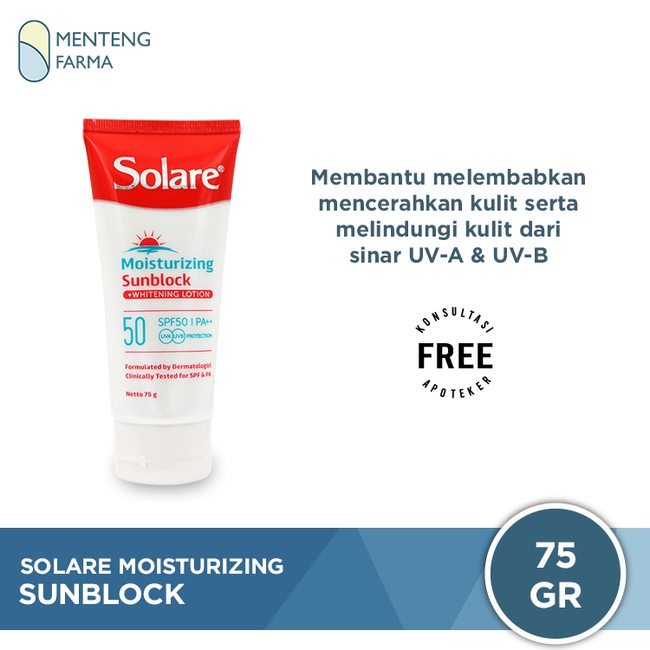 Solare SPF 50 Sunblock - Tabir Surya Melindungi dan Mencerahkan Kulit - Menteng Farma