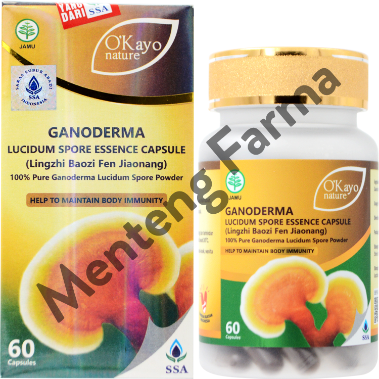 O'Kayo Nature Ganoderma Lucidum Spore Essence Capsule - Memelihara Kesehatan Tubuh - Menteng Farma