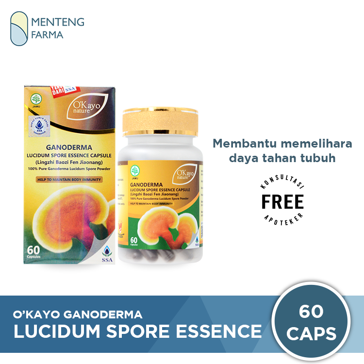 O'Kayo Nature Ganoderma Lucidum Spore Essence Capsule - Memelihara Kesehatan Tubuh - Menteng Farma