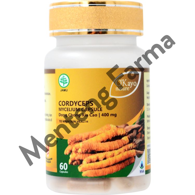 O'Kayo Nature Cordyceps Mycelium Capsule (Dong Chong Xia Cao) - Suplemen Kesehatan Paru dan Ginjal - Menteng Farma