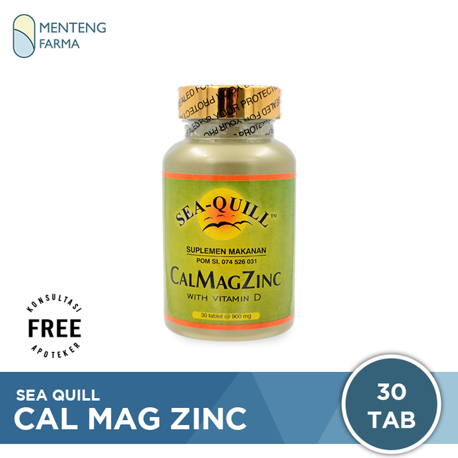 Sea-Quill CalMagZinc with Vitamin D 30 Kapsul - Suplemen Kesehatan Tulang - Menteng Farma