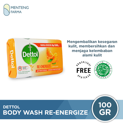 Sabun Mandi Batang Dettol Profresh Re-Energize 105 gram - Menteng Farma