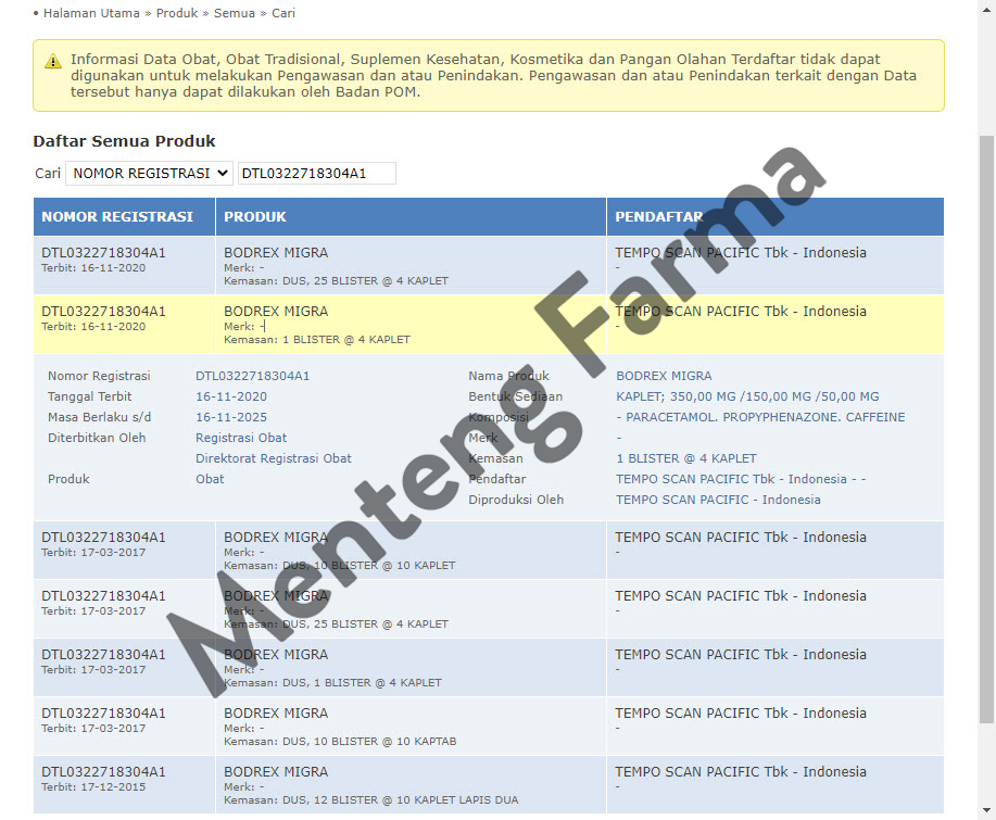 Bodrex Migra - Menteng Farma