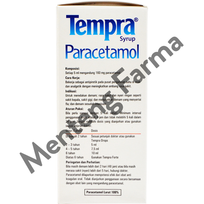 Tempra Syrup 60 mL - Pereda Demam dan Nyeri Khusus Anak-anak - Menteng Farma