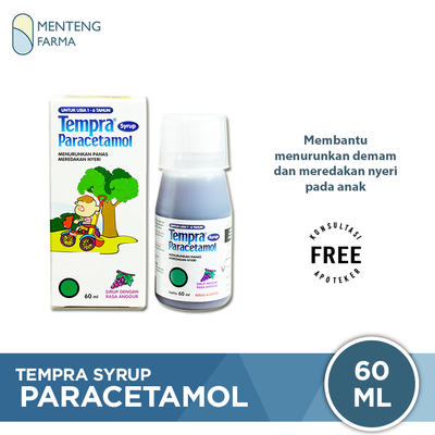 Tempra Syrup 60 mL - Pereda Demam dan Nyeri Khusus Anak-anak - Menteng Farma