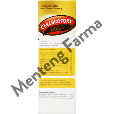 Cerebrofort Gold Rasa Jeruk 200 mL - Menteng Farma