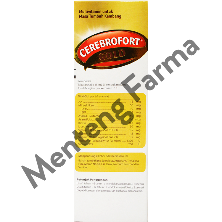 Cerebrofort Gold Rasa Jeruk 200 mL - Menteng Farma