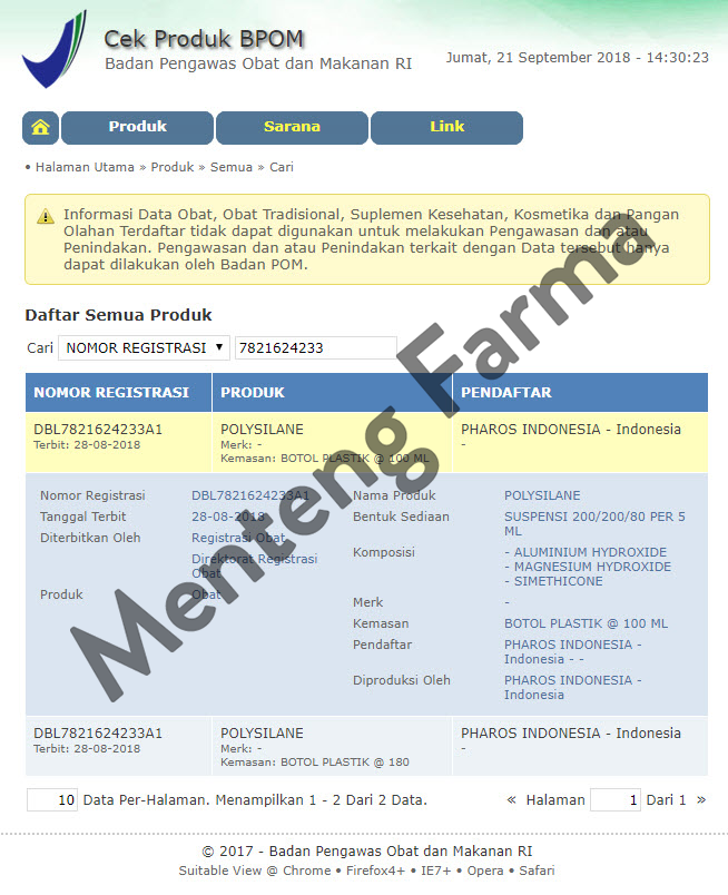 Polysilane Cair - Obat Maag, Mual dan Nyeri Lambung - Menteng Farma