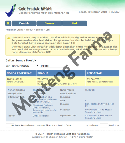 Tribetis - Obat Kencing Manis / Diabetes - Menteng Farma