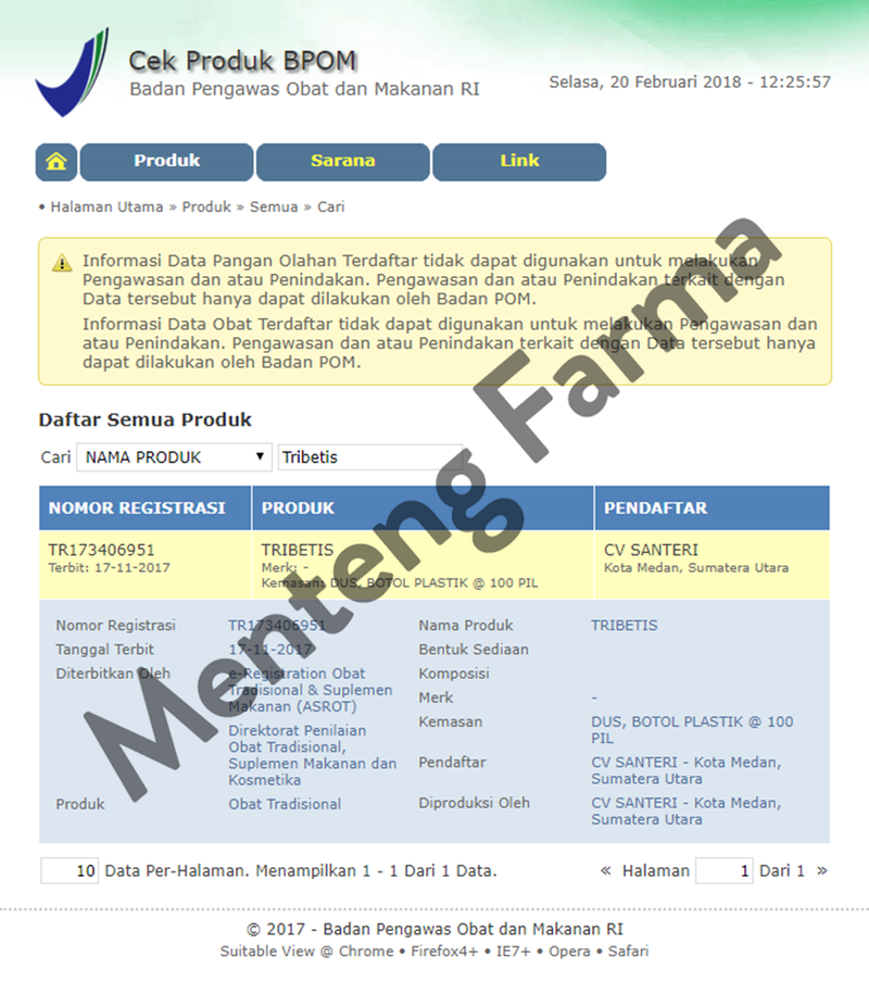 Tribetis - Obat Kencing Manis / Diabetes - Menteng Farma