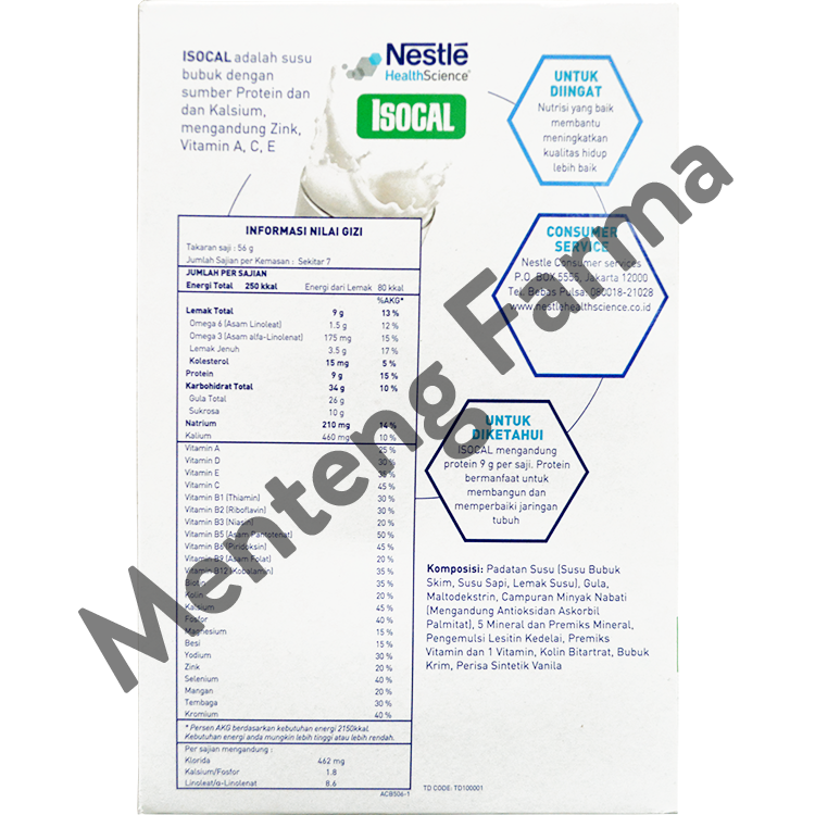 Isocal 400 Gram - Susu Tinggi Calcium Protein Zinc Vitamin – Apotek