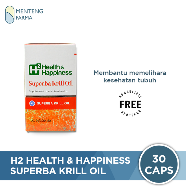H2 Superba Krill Oil 30 Kapsul - Suplemen Omega 3 - Menteng Farma