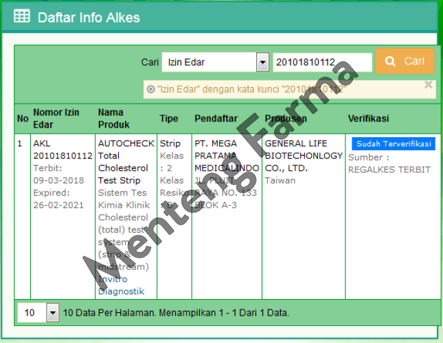 Strip Autocheck Cholesterol Isi 10 Strip - Alat Strip Tes Kolesterol - Menteng Farma