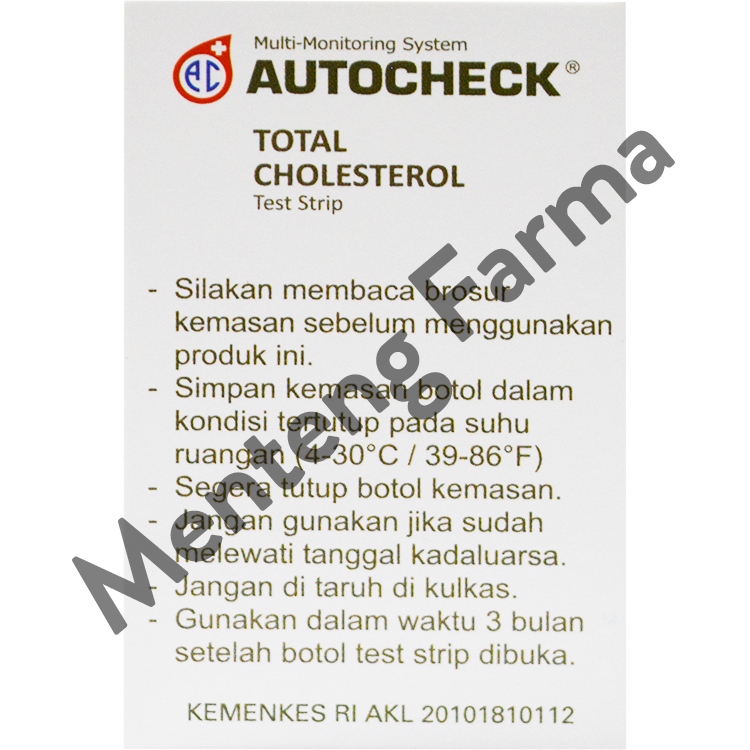 Strip Autocheck Cholesterol Isi 10 Strip - Alat Strip Tes Kolesterol - Menteng Farma