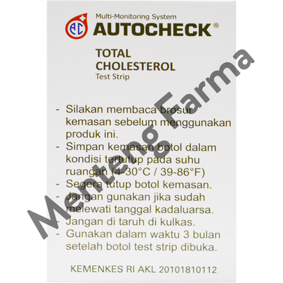 Strip Autocheck Cholesterol Isi 10 Strip - Alat Strip Tes Kolesterol - Menteng Farma