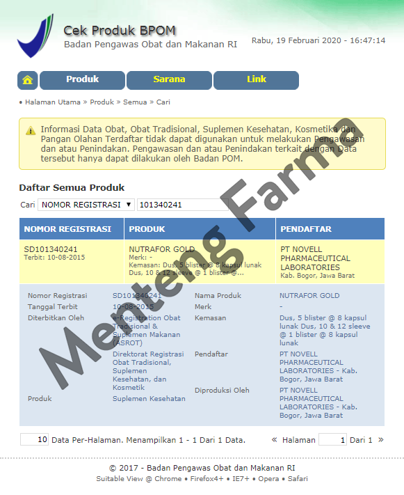 Nutrafor GOLD - Multivitamin untuk Stamina dan Kesehatan - Menteng Farma