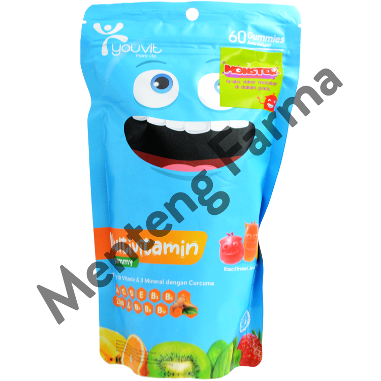 Youvit Multivitamin For Kids 60 Gummies - Multivitamin Gummy Anak Rasa Mix Buah - Menteng Farma