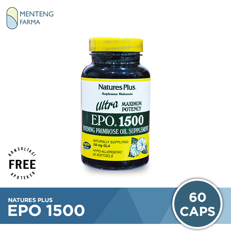 Natures Plus Ultra EPO Evening Primrose Oil 1500 60 Softgel - Menteng Farma