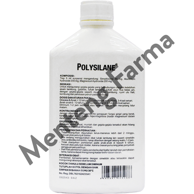 Polysilane Sirup 180 mL - Pereda Nyeri Maag, Asam Lambung, Kembung - Menteng Farma