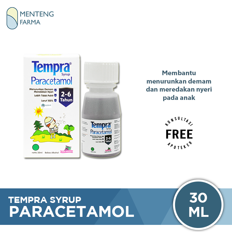 Tempra Syrup 30 mL - Pereda Demam dan Nyeri Khusus Anak-anak - Menteng Farma