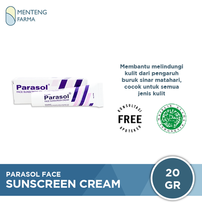 Parasol Face Sunscreen Cream 20 Gr - Tabir Surya Pelindung Kulit dari sinar UV - Menteng Farma