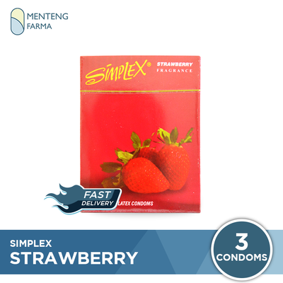 Kondom Simplex Strawberry Fragrance - Isi 3 - Menteng Farma