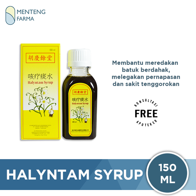 Halyntam Syrup - Obat Batuk Berdahak, Sakit Tenggorokan, Sesak Napas - Menteng Farma