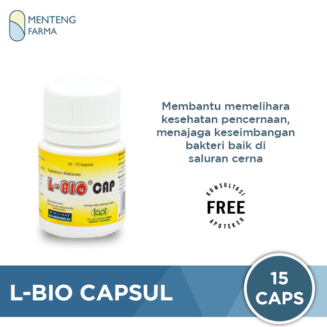 L-Bio 15 Kapsul - Suplemen Probiotik untuk Kesehatan Saluran Cerna - Menteng Farma
