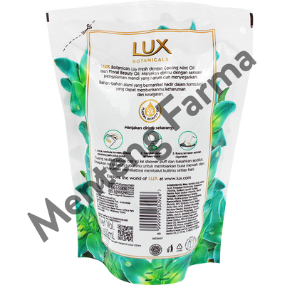 Lux Botanicals Sabun Mandi Cair Lily Fresh Refill 450 ML - Sabun Kecantikan dengan Cooling Mint Oil - Menteng Farma