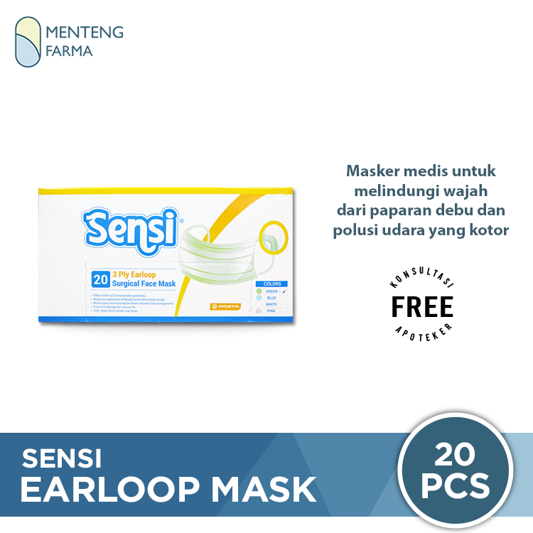 Sensi Mask Earloop Dus Isi 20 Masker - Menteng Farma