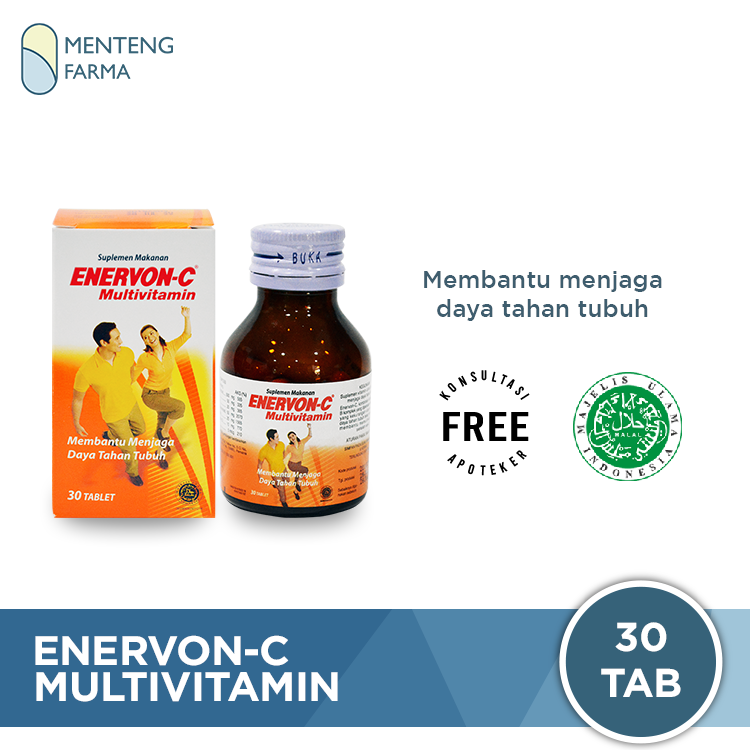 Enervon-C Multivitamin 30 Tablet - Multivitamin Daya Tahan Tubuh - Menteng Farma