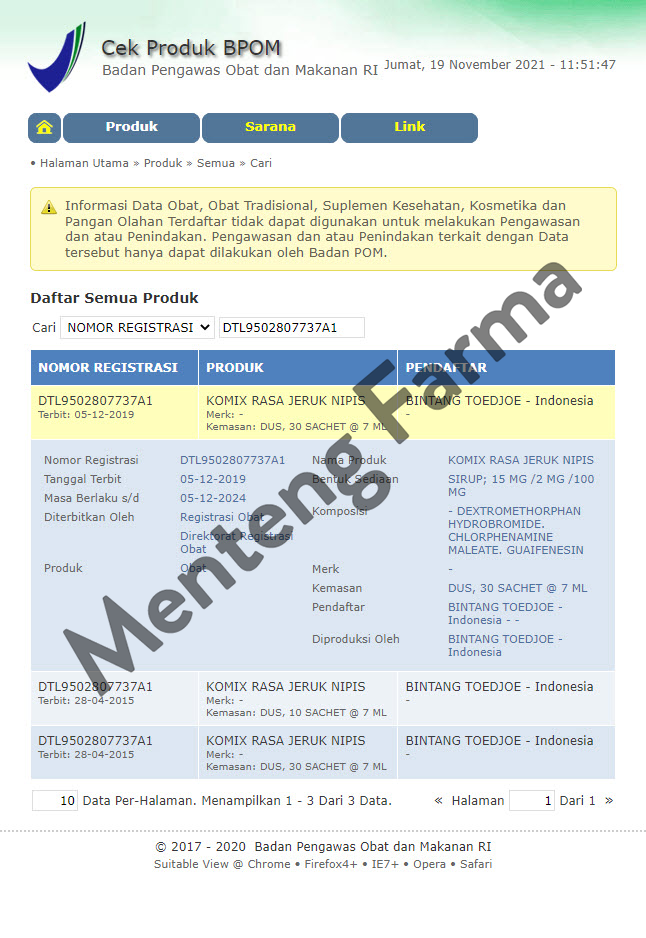 Komix (Rasa Jeruk Nipis) 1 Karton - Isi 50 Dus - Menteng Farma