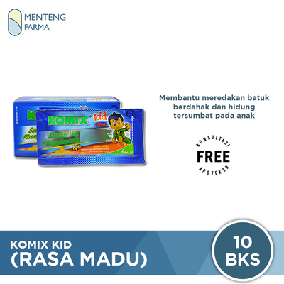 Komix Kid OBH (Rasa Madu) - Dus isi 10 Sachet - Menteng Farma