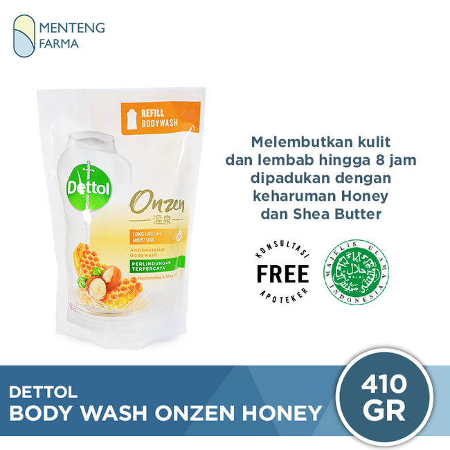 Sabun Mandi Cair Dettol Onzen Honey 410 Gram - Menteng Farma