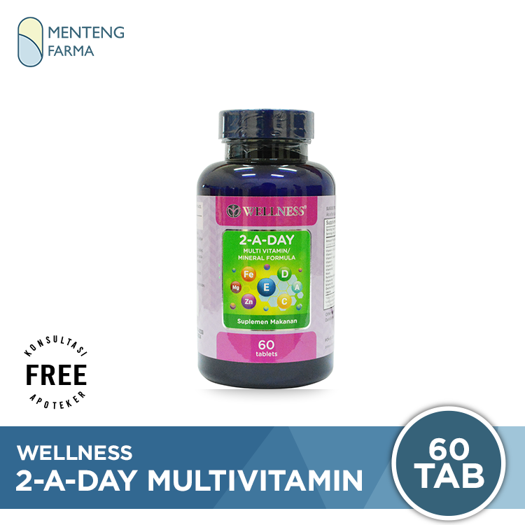 Wellness 2 A Day Multivitamin Dan Mineral Formula 60 Tablet - Menteng Farma