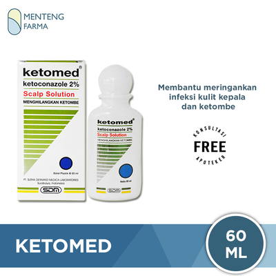 Ketomed 2% Scalp Solution 60 mL - Menghilangkan Ketombe Kulit Kepala - Menteng Farma