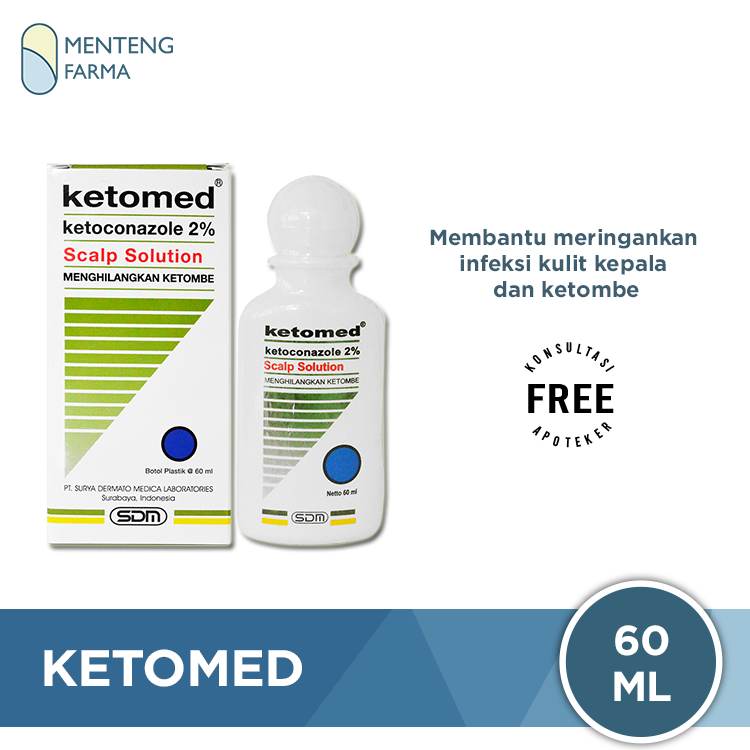 Ketomed 2% Scalp Solution 60 mL - Menghilangkan Ketombe Kulit Kepala - Menteng Farma